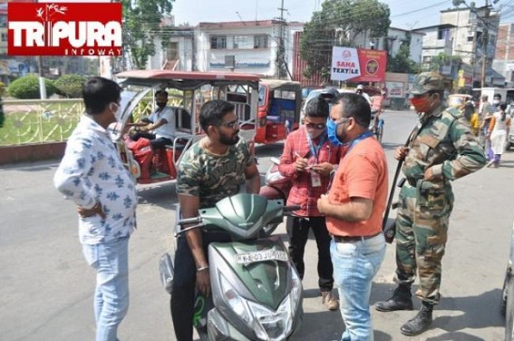 COVID-19 : Weekly Mask Enforcement Drive in Tripura on Saturday : '10% People in Agartala do not wear mask', Says Enforcement Team COVID-19 : Weekly Mask Enforcement Drive in Tripura on Saturday : '10% People in Agartala do not wear mask', Says Enforcement Team